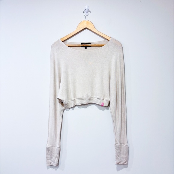 🌼NWOT🌼 LAIT DE POULE Beige cropped top - Picture 1 of 8